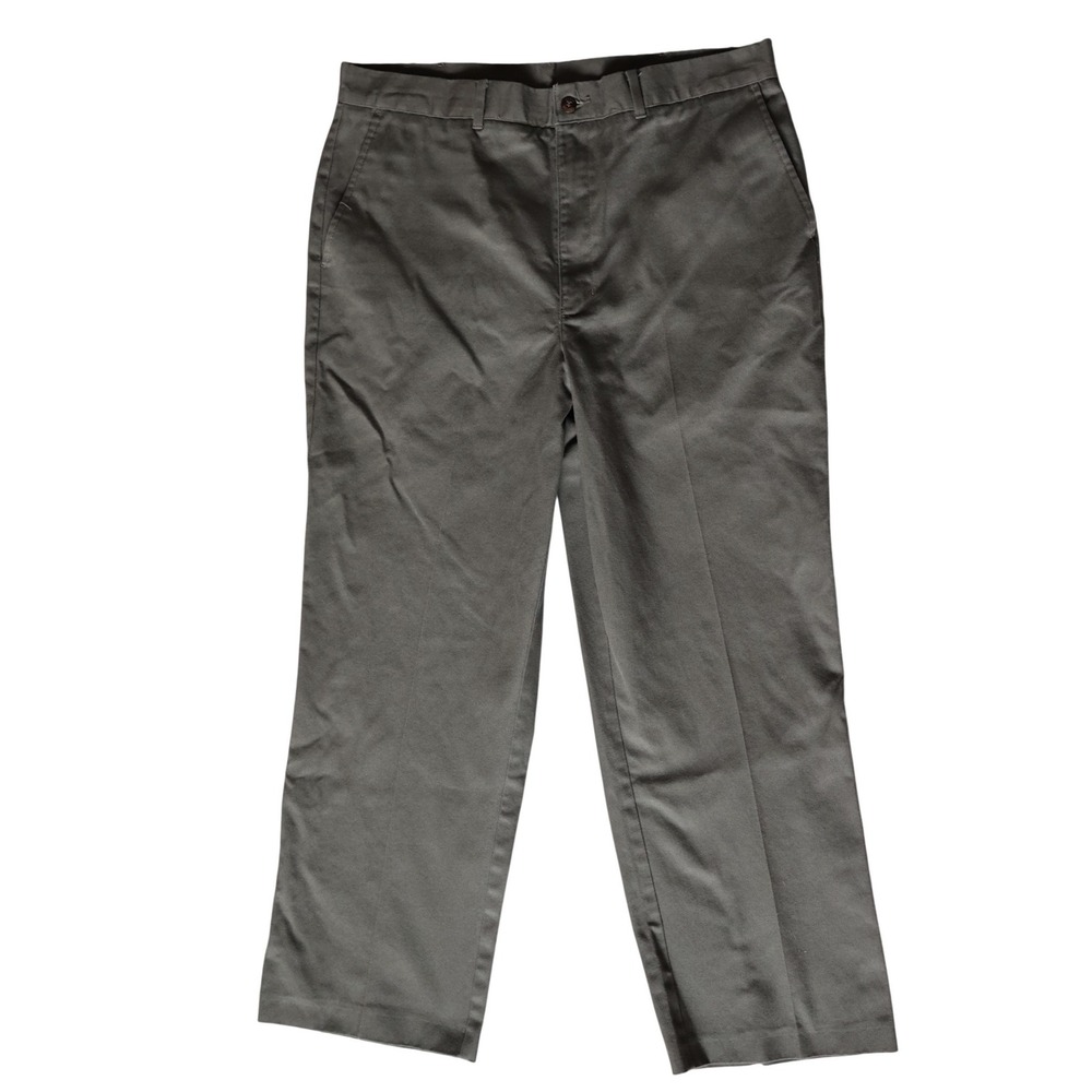 David Taylor Mens Perma-Prest Chino Pants Grey Straight Leg 36x29